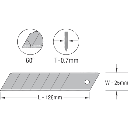Лезвие для большого ножа Miles "B254-10", 25 мм, 10 шт. - 7