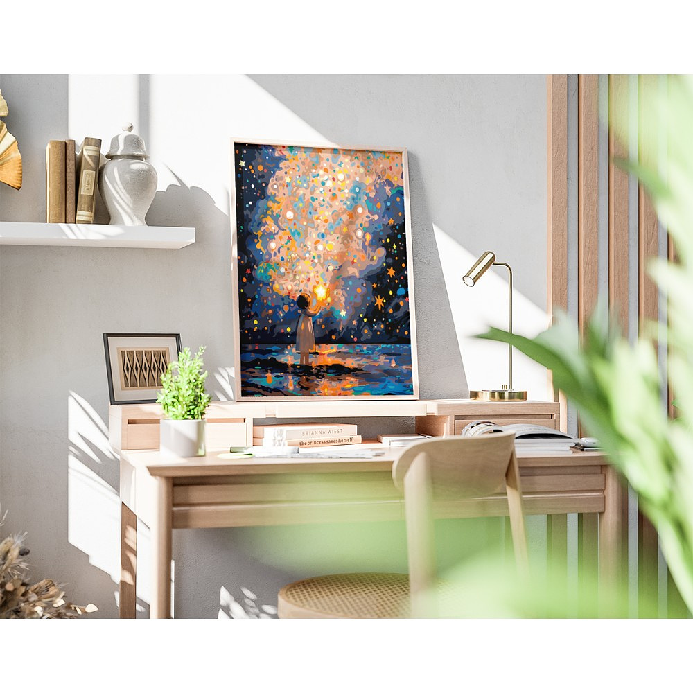 Картина по номерам "Девочка со звёздами" - 5