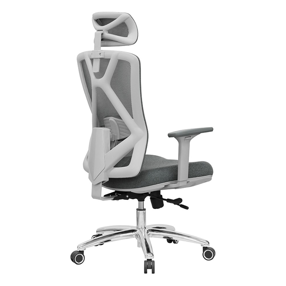 Кресло для руководителя EVOLUTION "EXO F1", ткань, сетка, алюминий, серый - 4