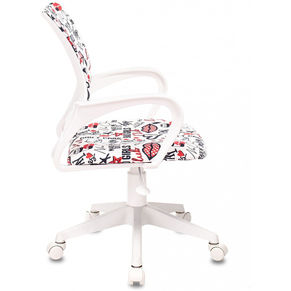 Кресло детское Бюрократ BUROKIDS 1 W, ткань, пластик, красные губы - 3