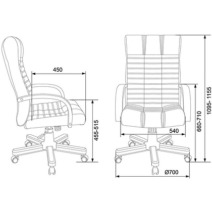Кресло для руководителя "Бюрократ KB-10", кожа, металл, дерево, черный - 6