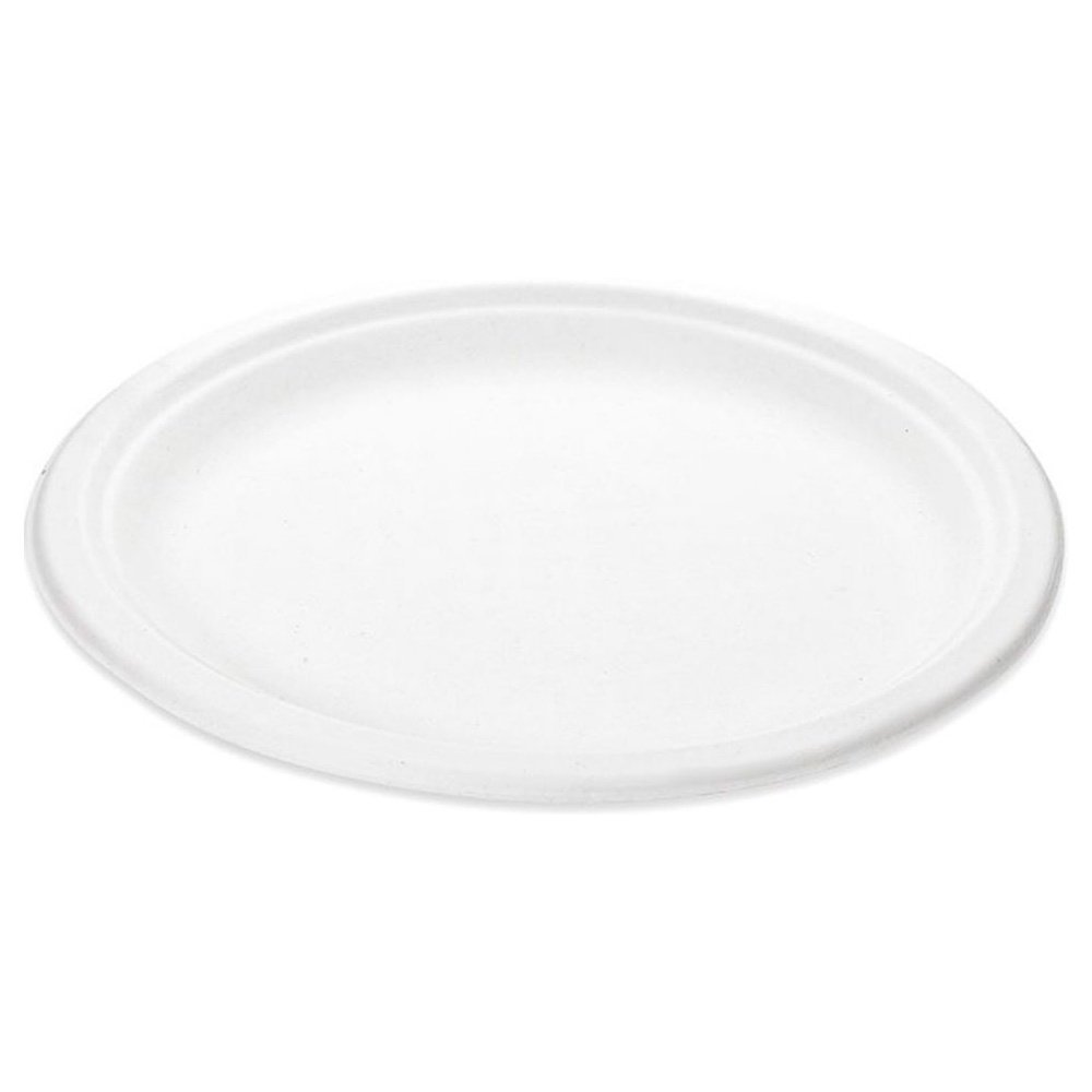 Тарелка 180 мм из сахарного тростника одноразовая 50 шт/упак, белая