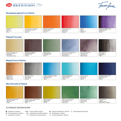 Краски акварельные "Белые ночи Путешествия", набор 24 цвета, кюветы - 5