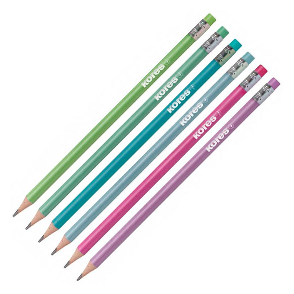 Карандаш простой "Grafitos Style", НВ, с ластиком, ассорти 9065310 ...