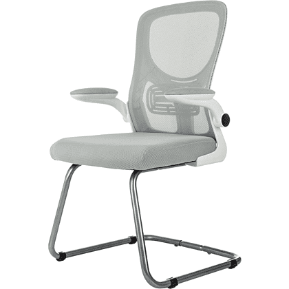 Кресло на полозьях Бюрократ "MC-W109", сетка, ткань, металл, светло-серый - 3