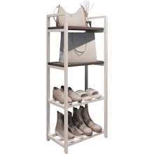 Обувница ALLERD 2+2 RION, белый муар, 440х250х1030, металл бруклин