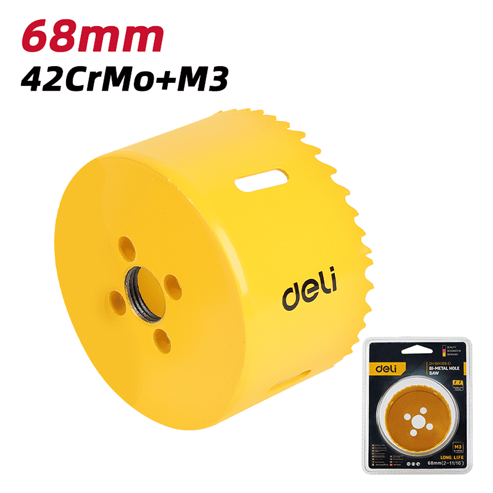 Коронка биметаллическая Deli YS EDH-SKK068-E1, 68 х 38 мм, М14 - 2