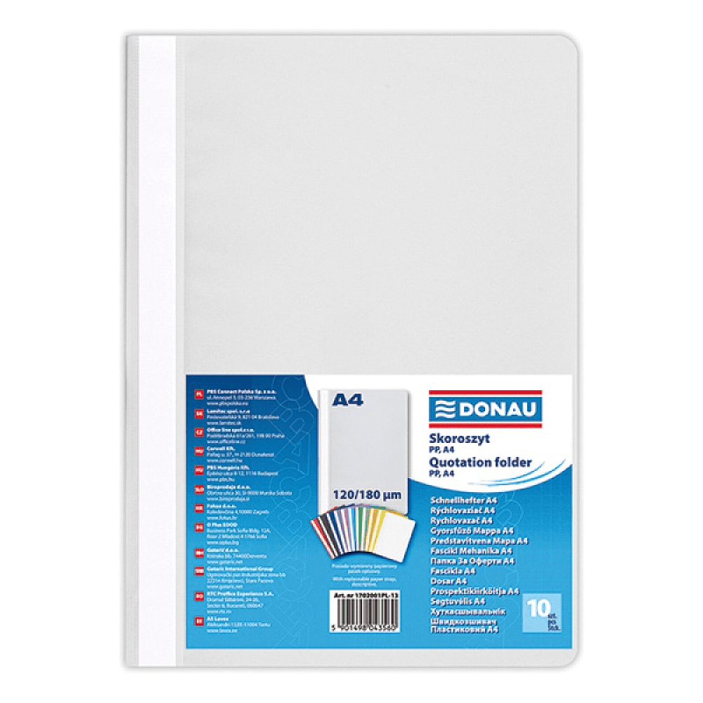 Папка скоросшиватель "Donau", А4, серый