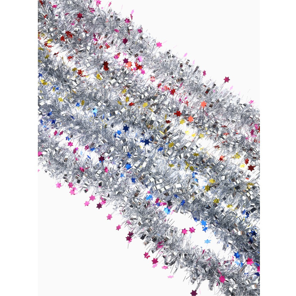 Гирлянда-мишура "Глянец звёзды", d7 см х 2 м, ассорти