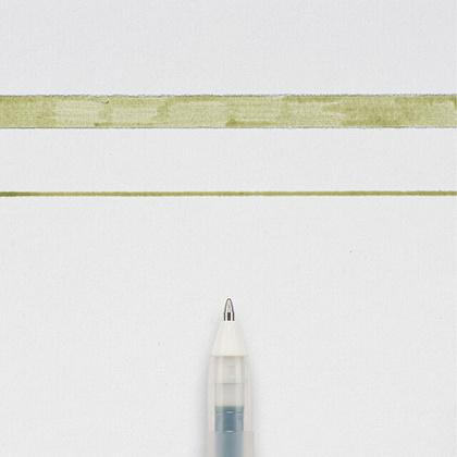 Ручка гелевая "Gelly Roll Glaze", 0.6 мм, прозрачный, стерж. темно-зеленый - 2
