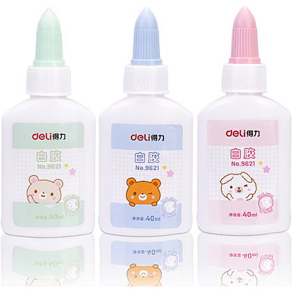 Клей ПВА Deli "Macaron", 40 мл, ассорти