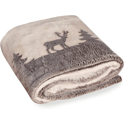 Плед "Новогодний", светящийся, флис., бежевый