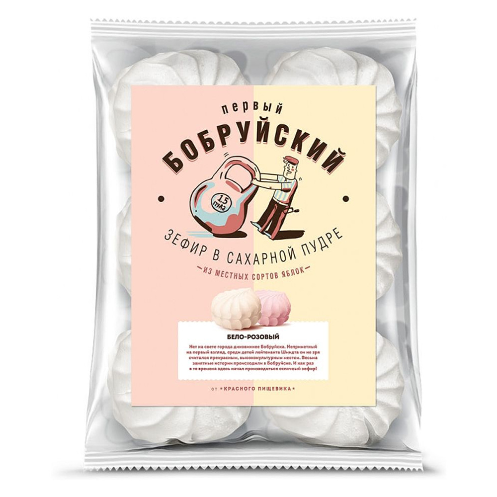 Зефир "Первый Бобруйский" бело-розовый, 250 г