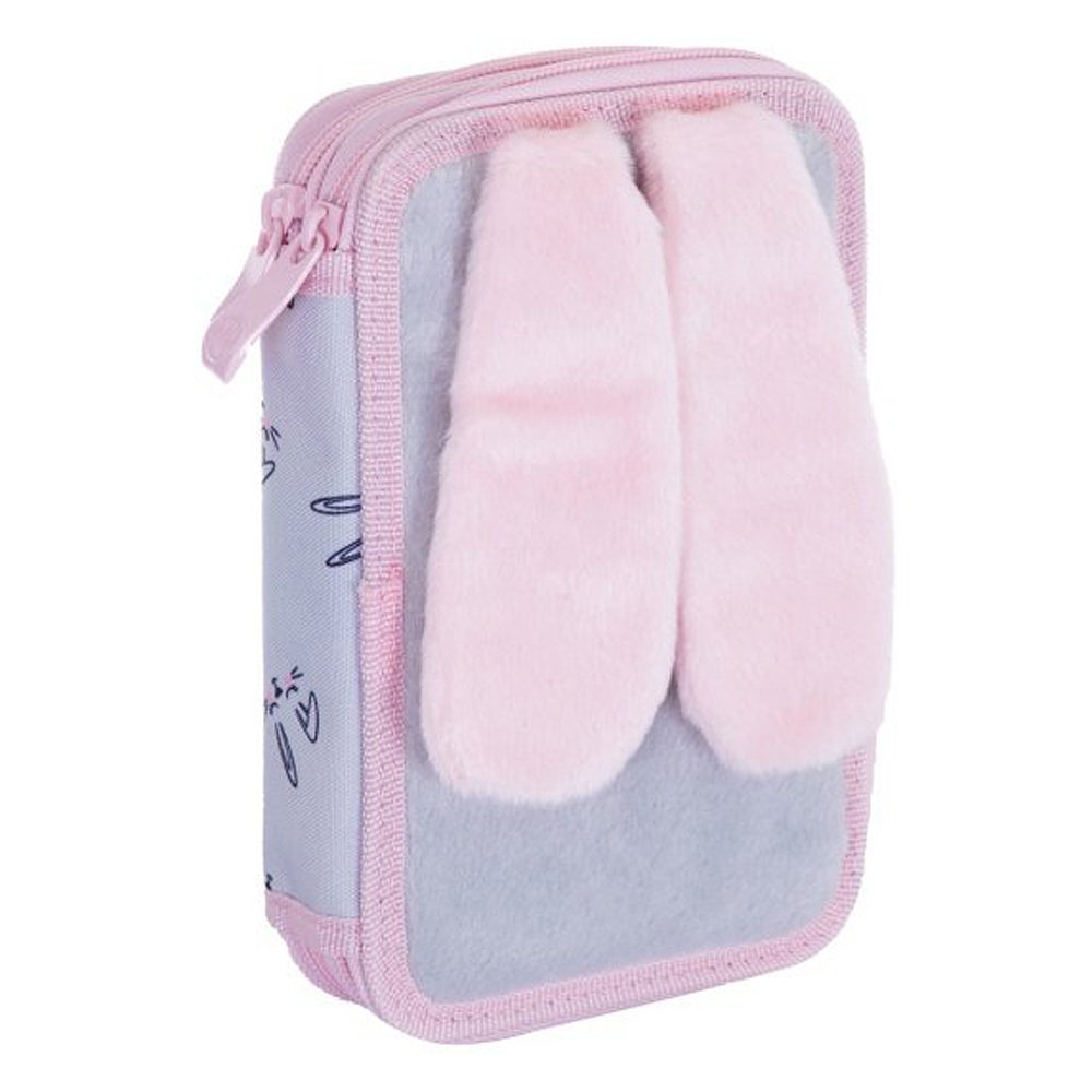 Пенал "Honeybunny", 2 отделения, серый, розовый - 2