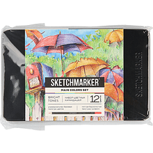 Карандаши цветные "Sketchmarker Основные цвета", набор 12 цветов, жестяной пенал