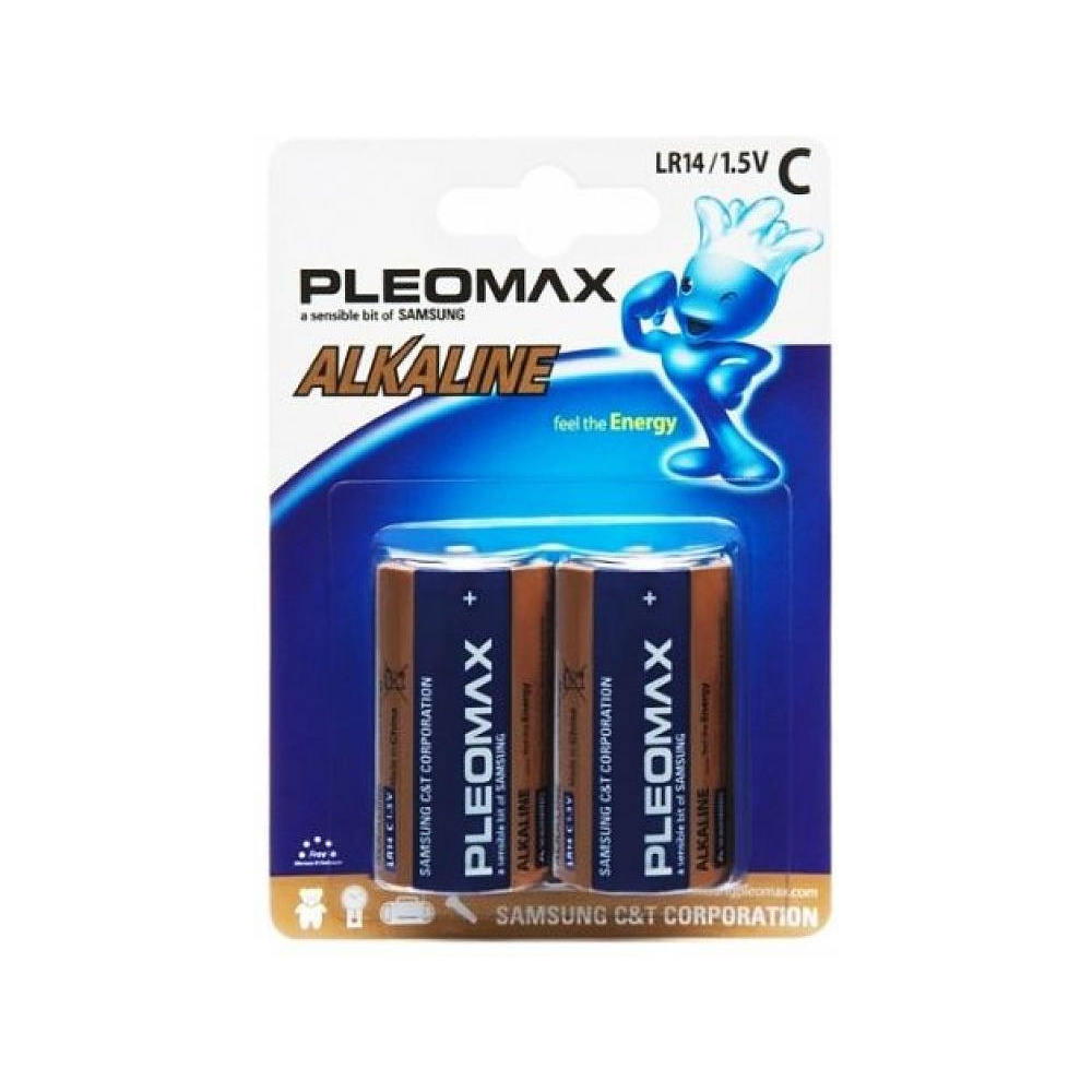 Батарейки алкалиновые "Pleomax C/LR14", 2 шт.