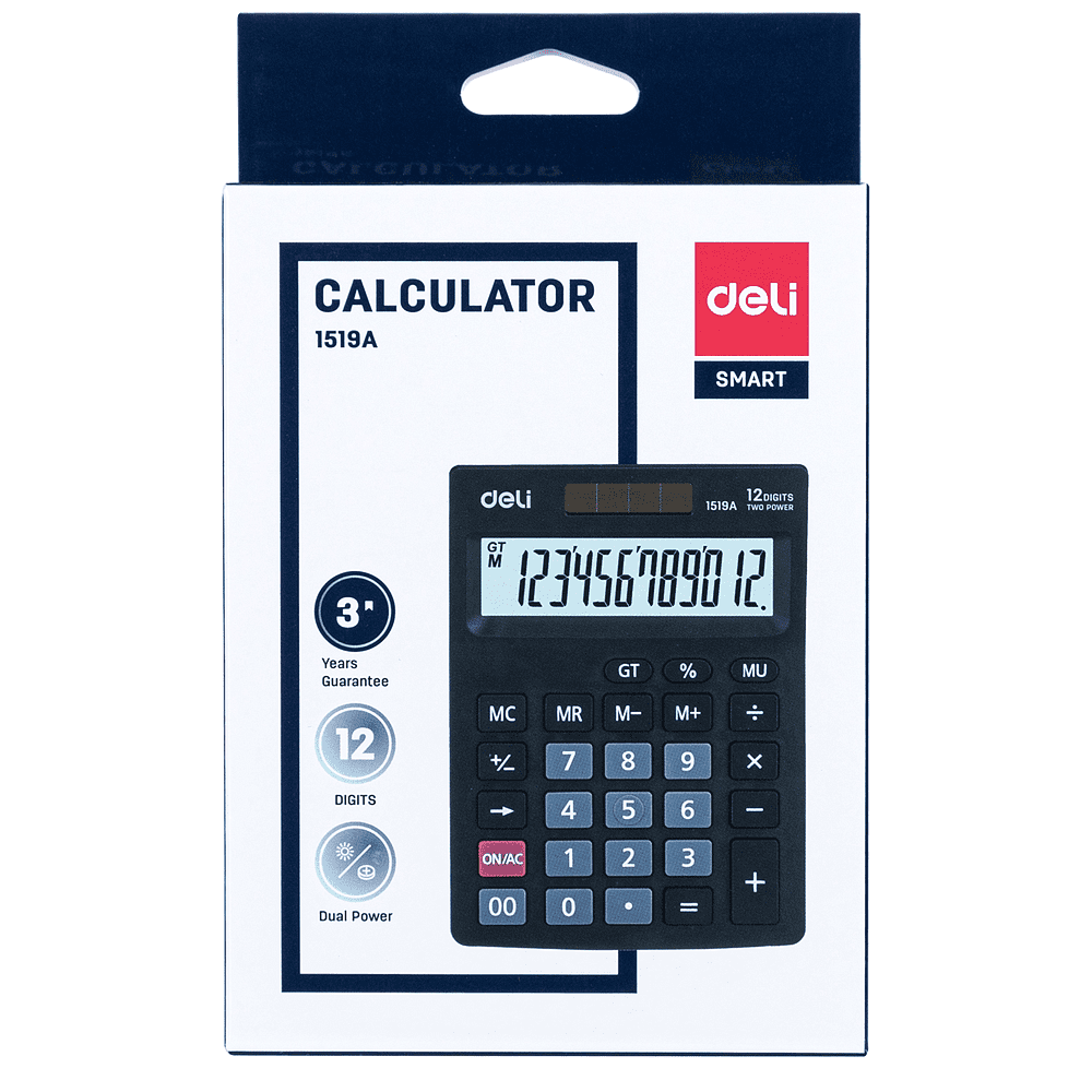 Калькулятор настольный Deli Core "1519A", 12-разрядный, черный - 5