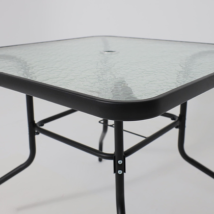 Комплект мебели садовой AksHome PICNIC (стол 1шт, 4 кресла, зонт 1шт), серый, черный - 18