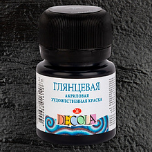 Краска акриловая глянцевая "Декола", 810 черная, 20 мл., банка
