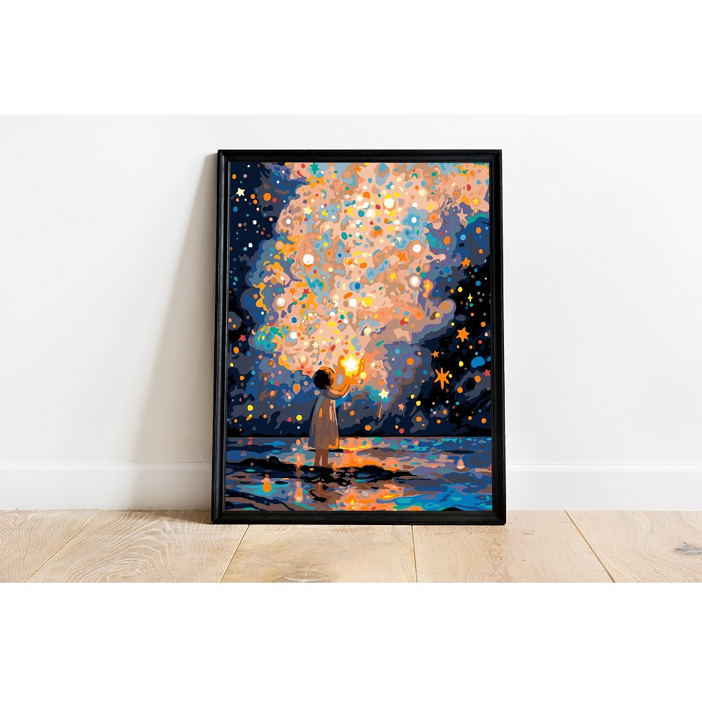 Картина по номерам "Девочка со звёздами" - 4