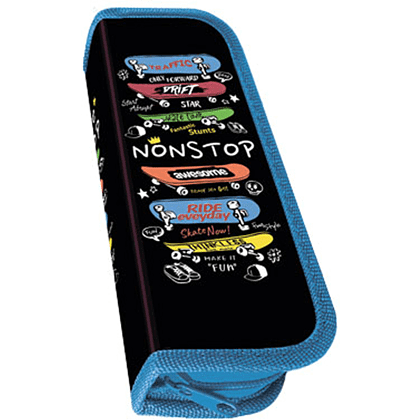 Пенал "Nonstop", 1 отделение, черный, синий