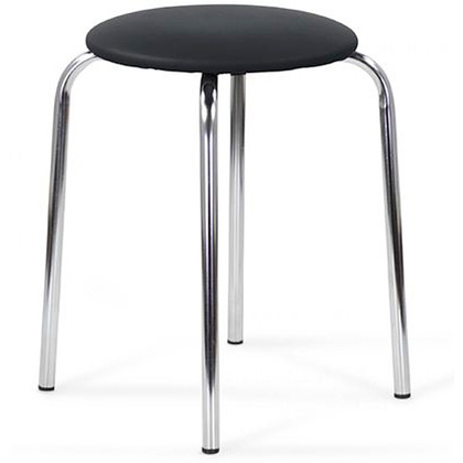 Табурет "Chico", хром, кожзам, черный
