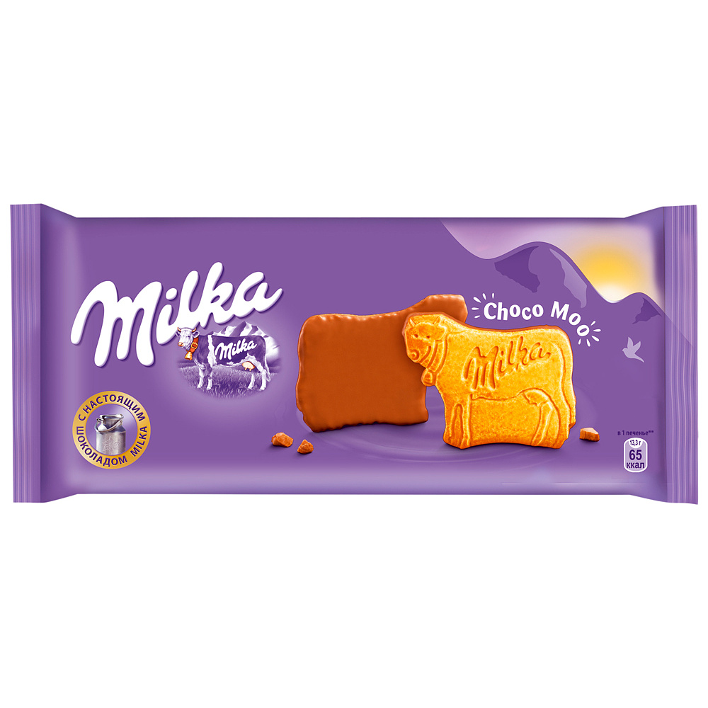 Печенье "Milka", 200 г, покрытое молочным шоколадом