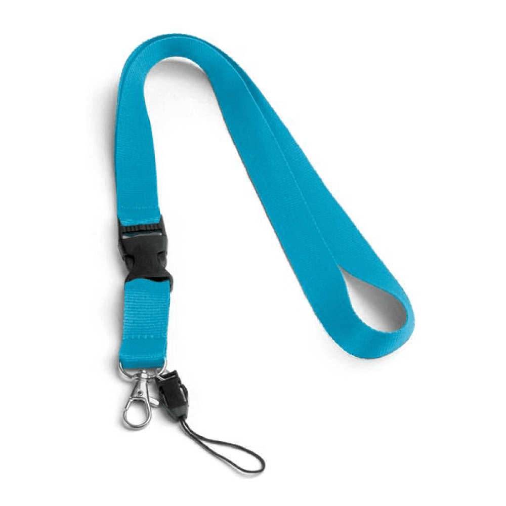 Тесьма с клипсой для бейджа с разъемом, 560x20 мм, голубой