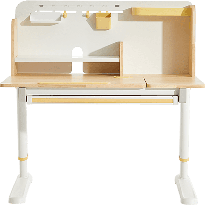 Стол Ergosmart регулируемый Galleon, 1200х700х(520-760) мм, гевея беленая, с книжной полкой - 4