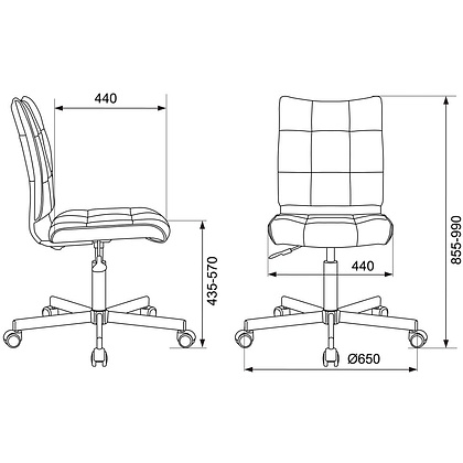 Кресло для персонала Бюрократ "CH-330M", эко.кожа, металл, светло-розовый Diamond 357  - 6