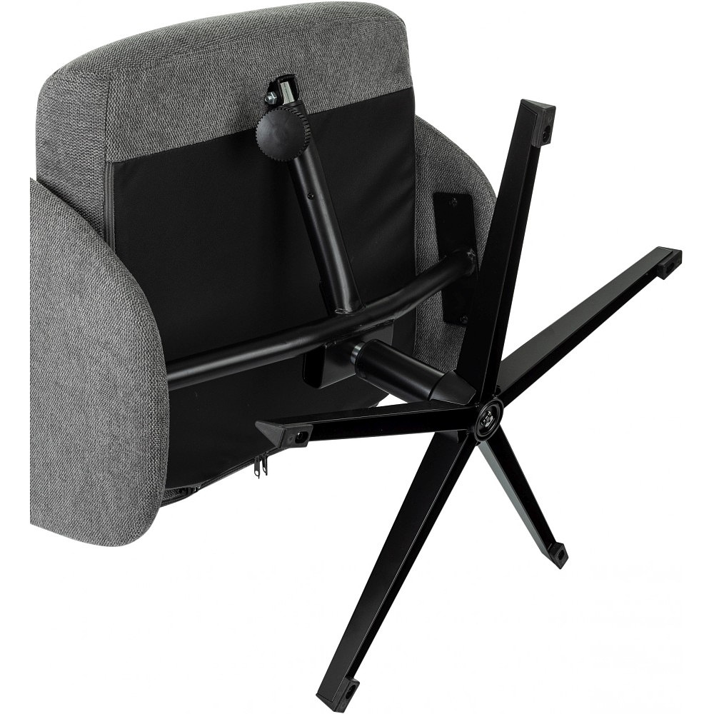 Кресло мягкое Бюрократ Baron, ткань, серый, металл, с пуфом - 17