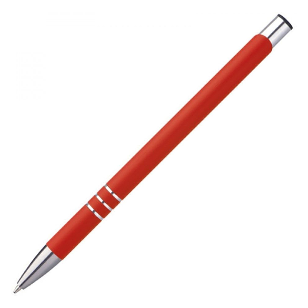 Ручка шариковая автоматическая "New Jersey", 0.7 мм, красный, серебристый, стерж. синий - 4