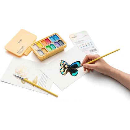 Краски гуашевые "Himi Jelly Cup. Metallic", 12 цветов, кювета, пластиковый футляр - 3