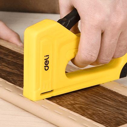 Пистолет скобозабивной Deli EDL238002, 25,5x15x3 см., желтый - 3