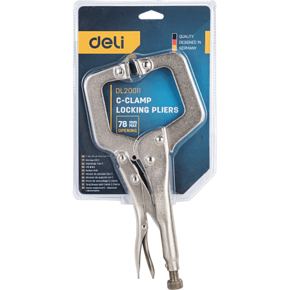 Клещи Deli YS DL20011, зажимные, С-образные с фиксатором, 280 мм - 6