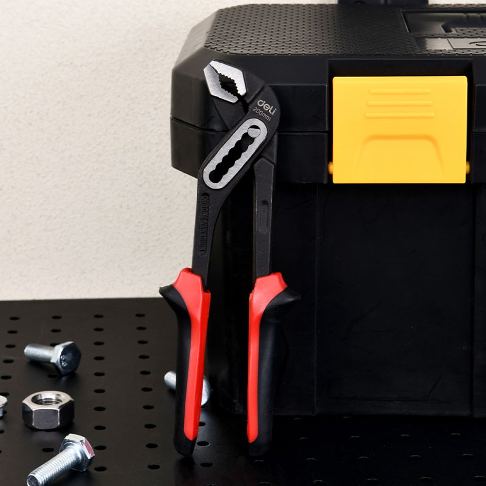 Клещи переставные Deli RS EDL2608Z, 200 мм, черный, красный - 3