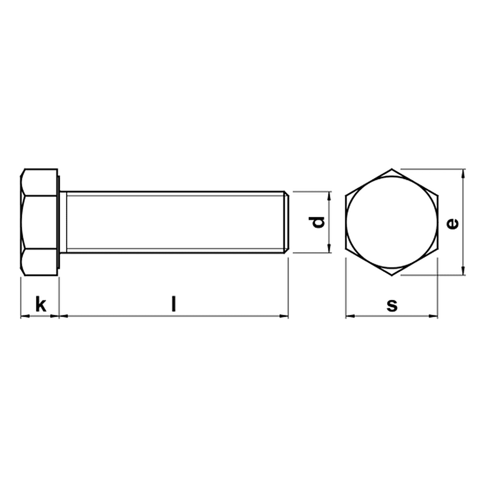 Болт шестигранный М6х12 мм, DIN 933/ГОСТ 7798-70, цинк,1 кг - 2