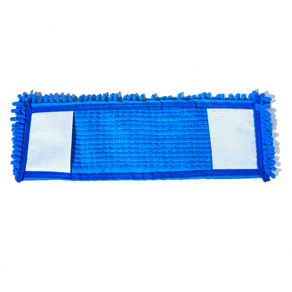 Насадка для плоской швабры 42х14 см, шенилл, на резинке, синий - 4
