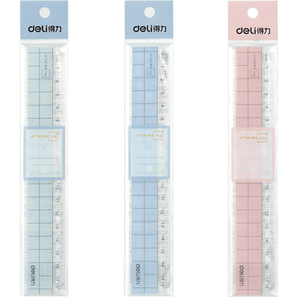Линейка "Deli 6235", 18 см, прозрачный, ассорти - 2