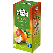 Чай "Ahmad Tea" Tropical Sunrise, 25 пакетиков х1.5 гр., зеленый, с ароматом кокоса и манго
