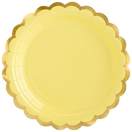 Тарелка бумажная, 18 см, 6 шт, светло-желтый