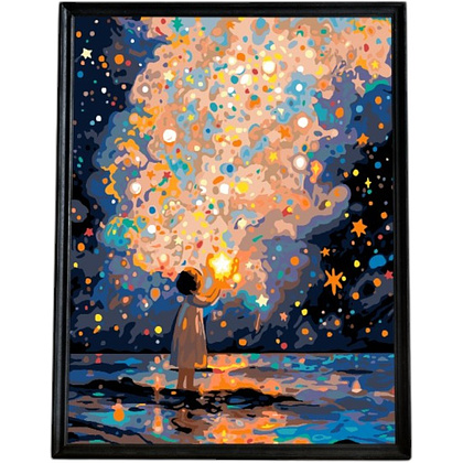 Картина по номерам "Девочка со звёздами"