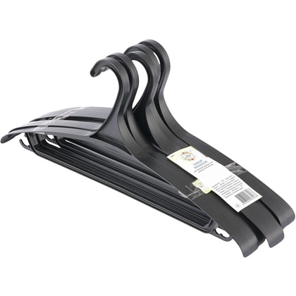 Вешалка-плечики Elfe, р. 52-54, пластмассовая, черный, 5 шт
