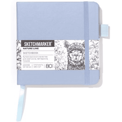 Скетчбук "Sketchmarker", 9х14 см, 140 г/м2, 80 листов, пыльный голубой