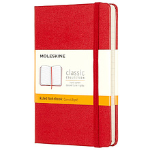 Блокнот "Classic Pocket", А6, 90x140 мм, 96 л, красный