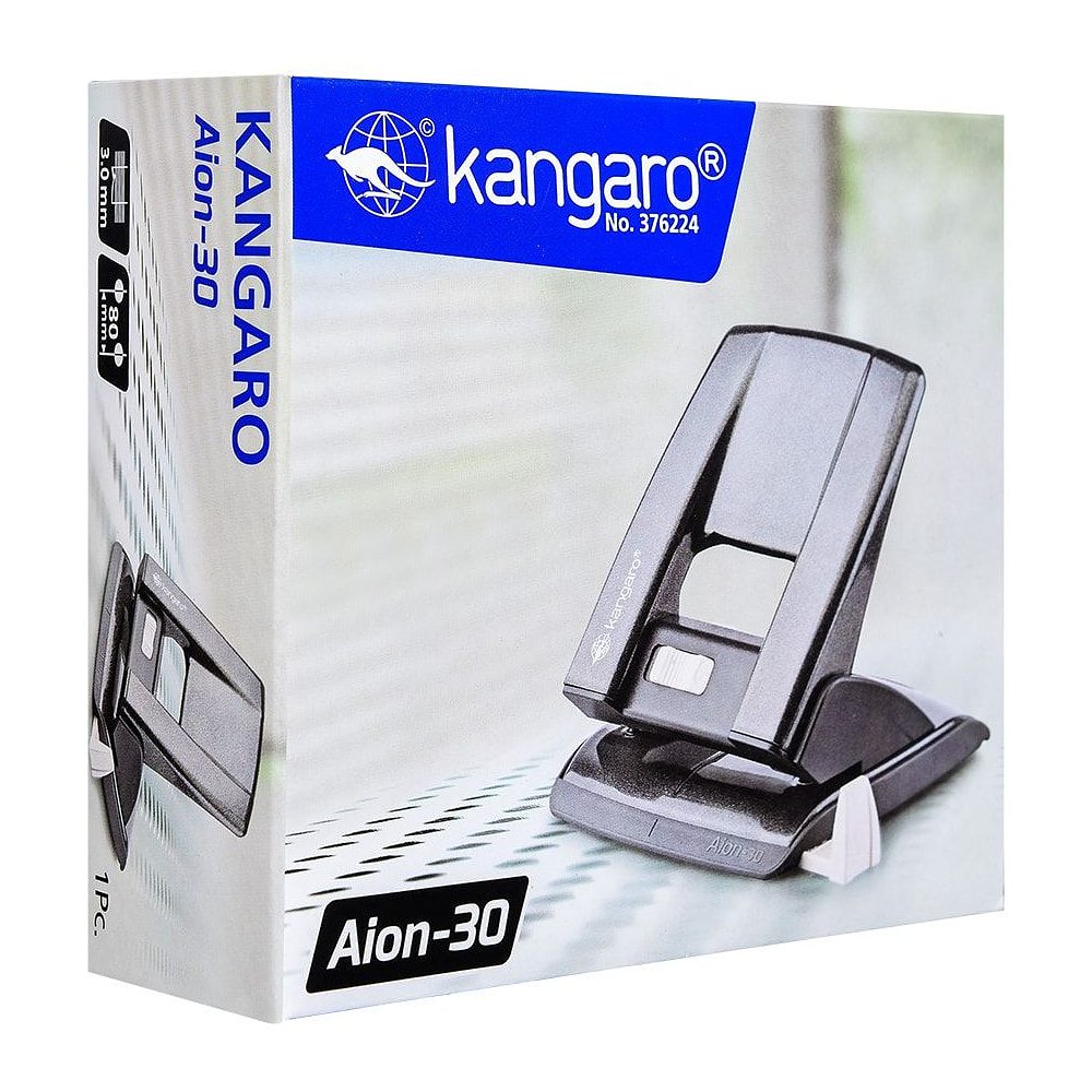 Дырокол Kangaro "Aion-30", 30 листов, белый металлик - 3