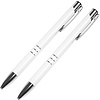 Набор "Claremont": ручка шариковая автоматическая и карандаш автоматический, белый, серебристый - 2