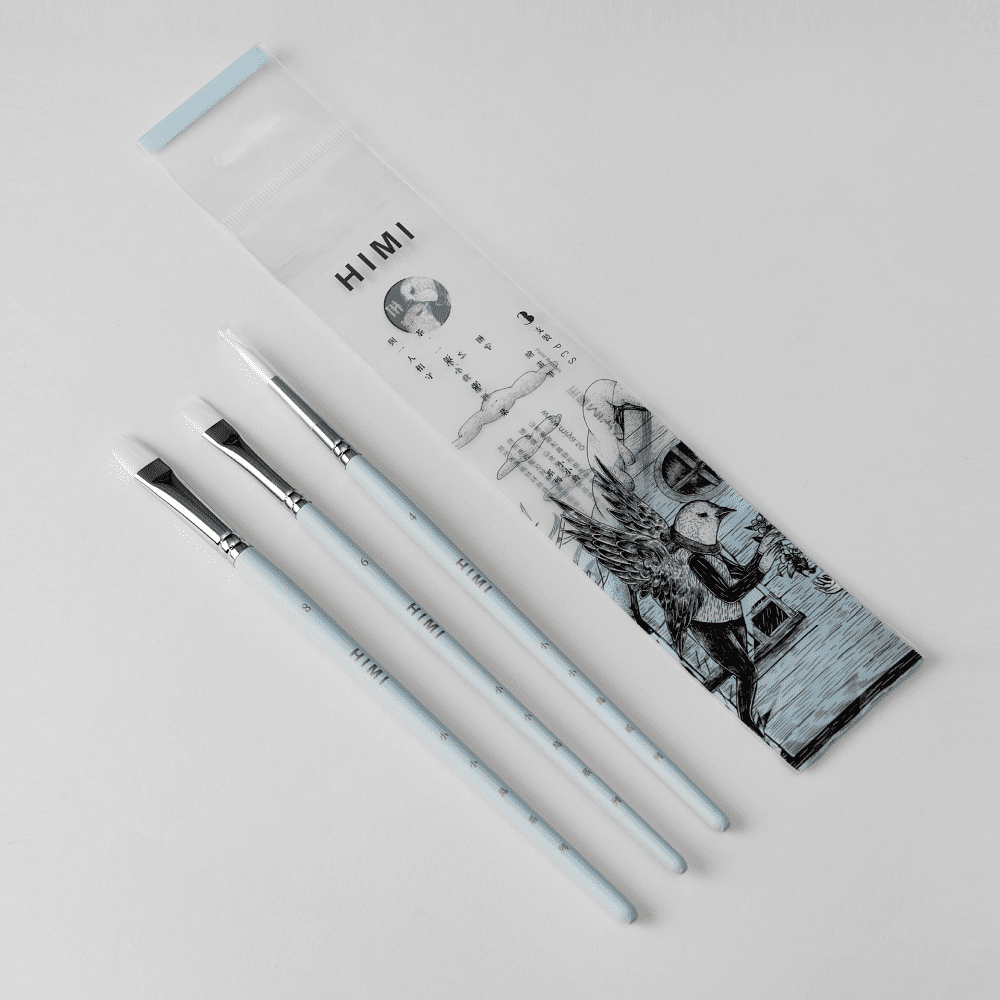 Набор кистей для рисования "Himi Miya Little Bird", синтетика, 3 шт - 3