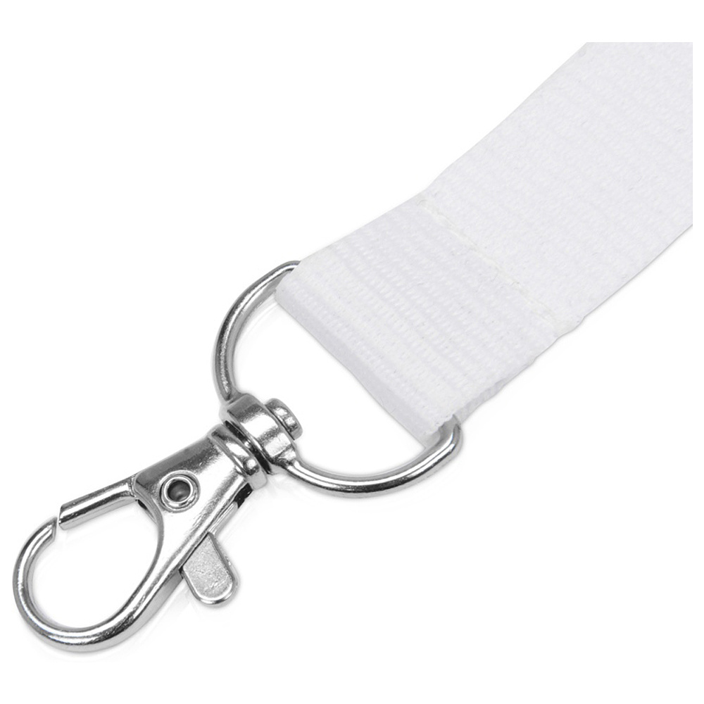 Тесьма с карабином для бейджа "839122", белый - 2