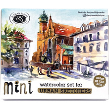 Краски акварельные "Aquarius. Mini Urban Sketcher set", 8 цветов, полукюветы, коробка, золотая